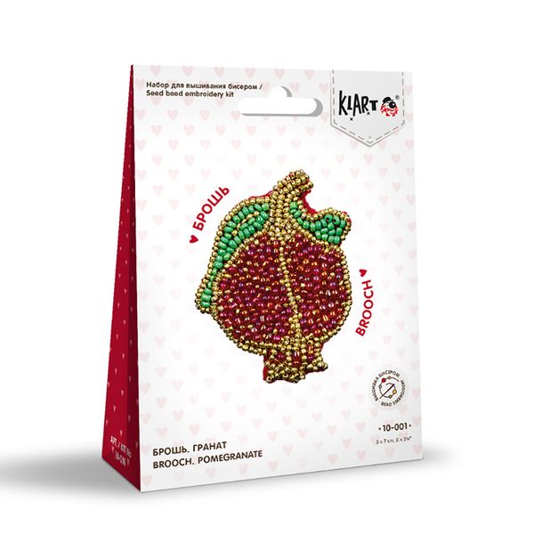 Набор для вышивания бисером Klart, Брошь Гранат, 5х7 см