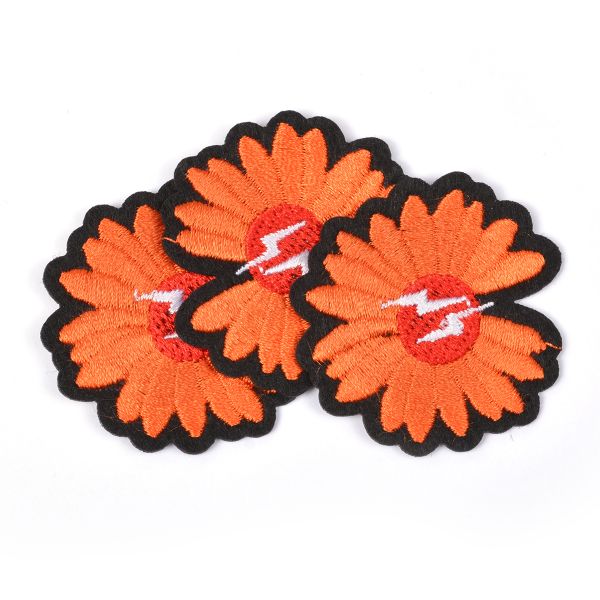 Термоаппликация Ромашка оранжевая 4х4см, 10 шт