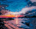 Картина по номерам Фрея, Закат на побережье, 50х40 см