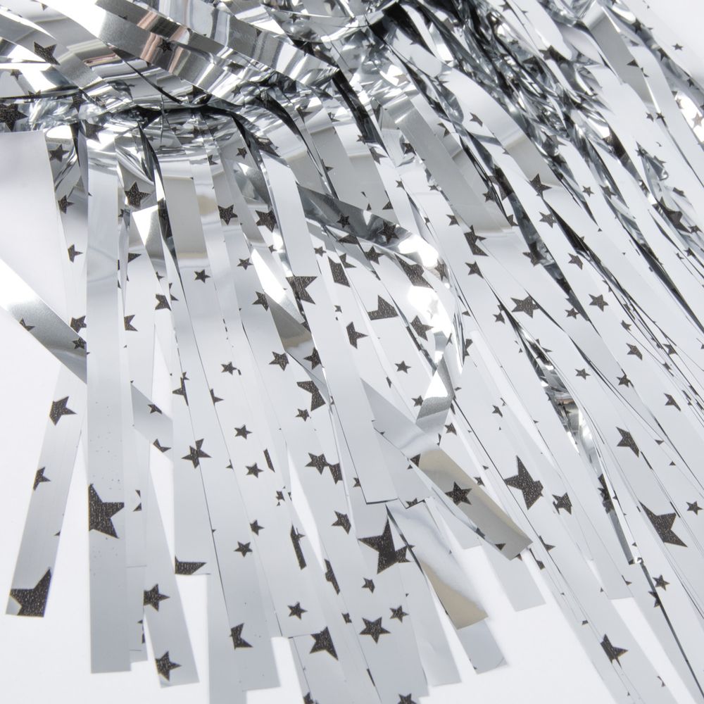 Занавес Дождик 100х200 см, 02_серебряные звёзды, Boomzee GBZ-13