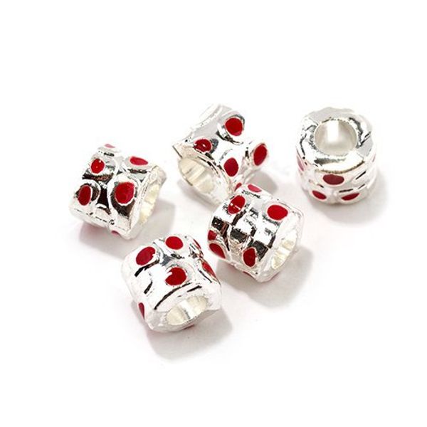 Бусины металл с эмалью 8х10 мм, №1 in ⌀5 мм, 10 шт, Tesoro