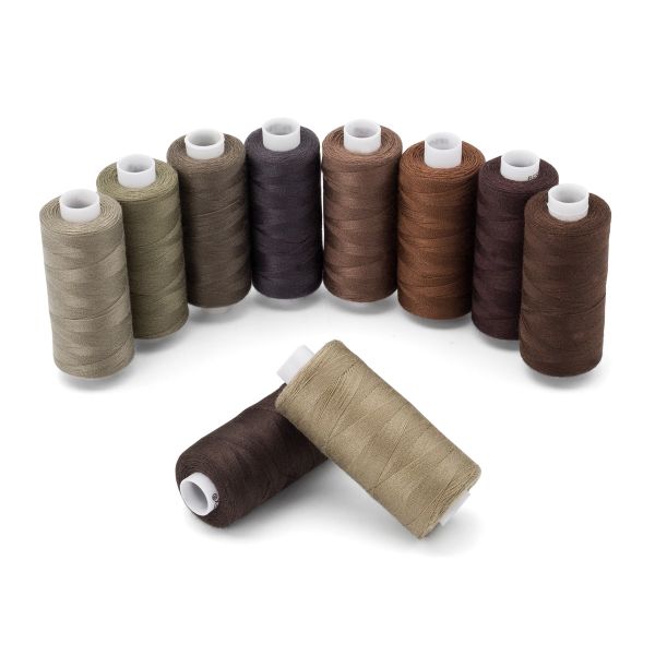 Швейные нитки (набор) 40/2, 10 кат. по 365м (400 ярд), Серо-коричневый микс, Bestex