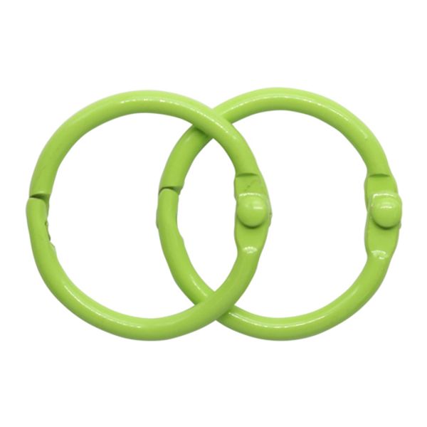 Кольца для альбомов пластик 2.5 см, 2 шт, салатовый