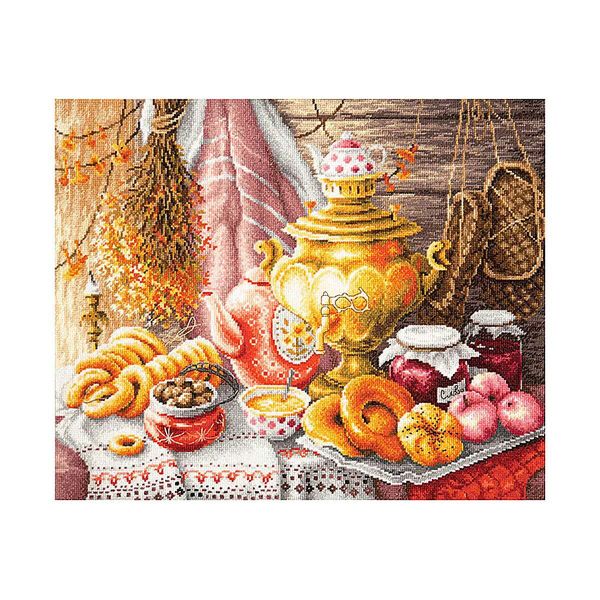 Набор для вышивания нитками Чудесная игла, У самовара 40х34см