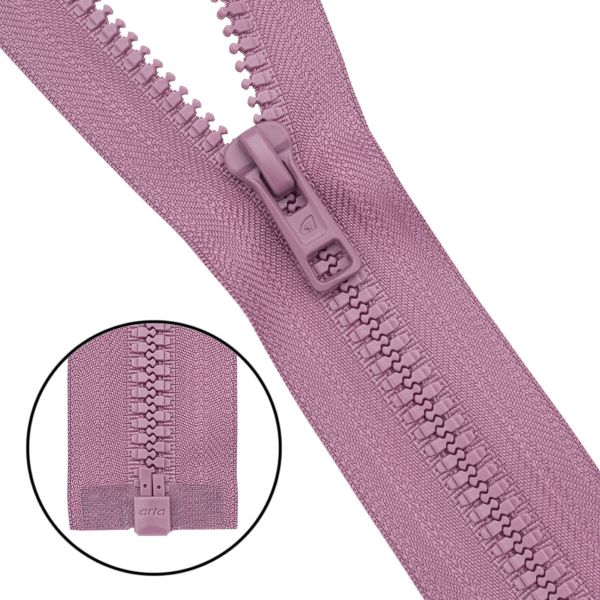 Молния трактор Arta Т6 (6 мм) 1 зам., разъем., 80 см, (2076), A069 пыльная темная роза, НОВЫЙ МАТОВЫЙ ЗАМОК, уп.5 штук