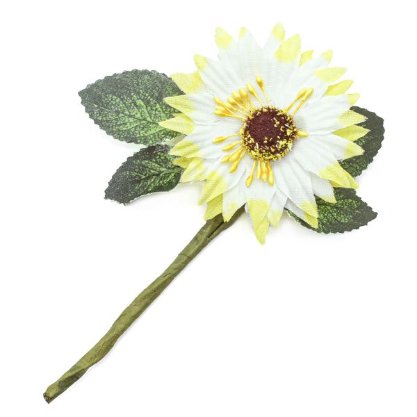Цветы искусственные декоративные D5.5x2.5xH15см, 1шт, Астра, F172 желтый