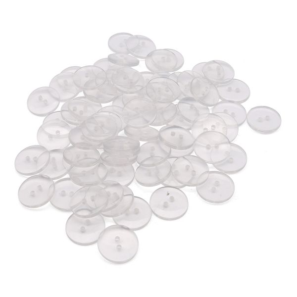 Пуговицы 2 прокола 28L, 18 мм, (clear (прозрачный)), CX-K-22, 144 шт