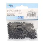 Бусины дерево черный, 6 мм, 118 шт, Glorex /TOS/