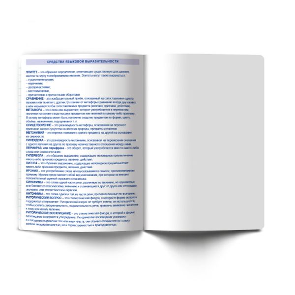 Тетрадь со справ.материал. Яркость по расписанию с запечат. пластик.обл. 320мкм, A5 48 л. на скобе 65 г/м², белизна 100% 10 шт, линия, 01869 Яркость по расписанию Литература, Светоч Т289