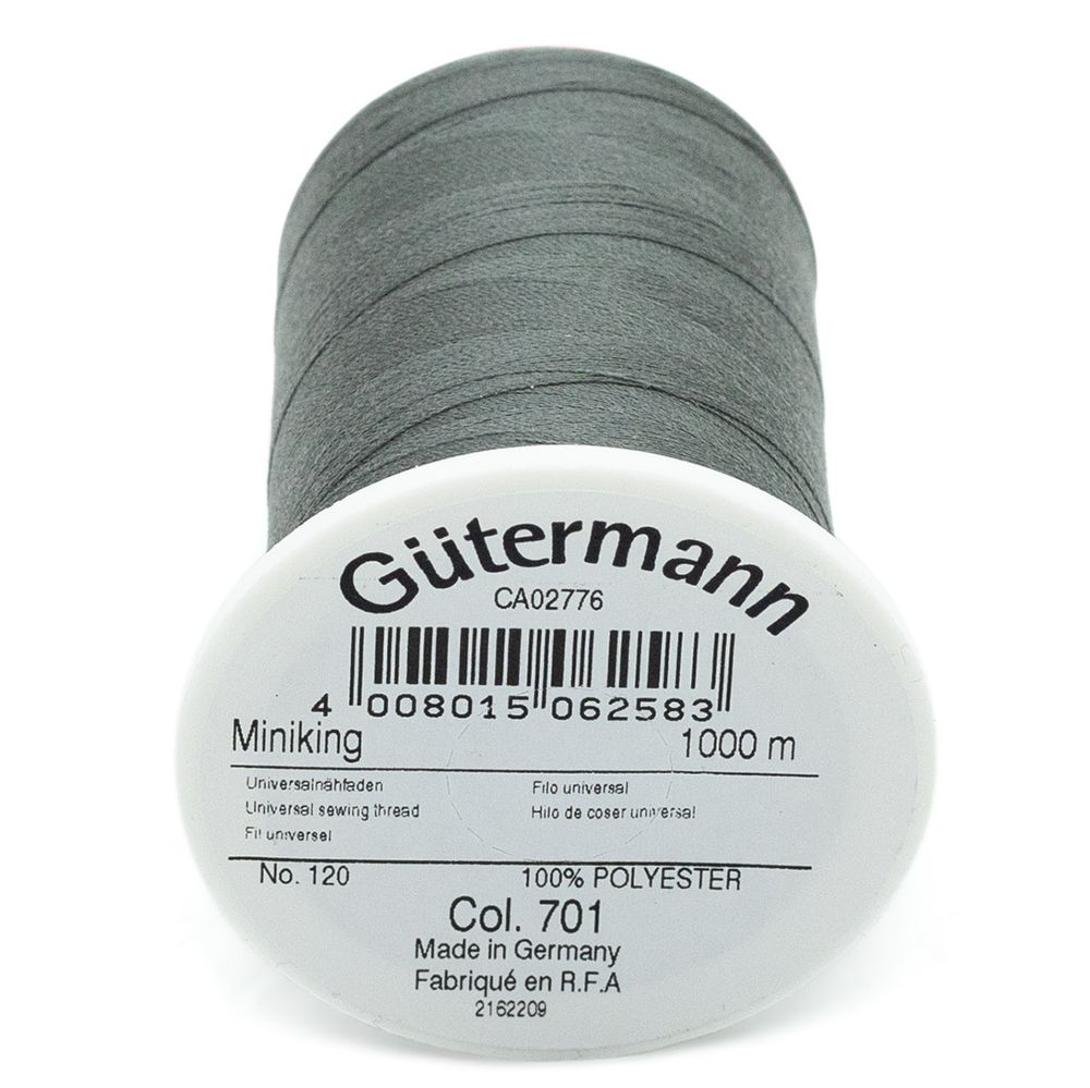 Нитки оверлочные Gutermann Miniking, 1000м, 701 перламутрово-грифельный, 5 катушек