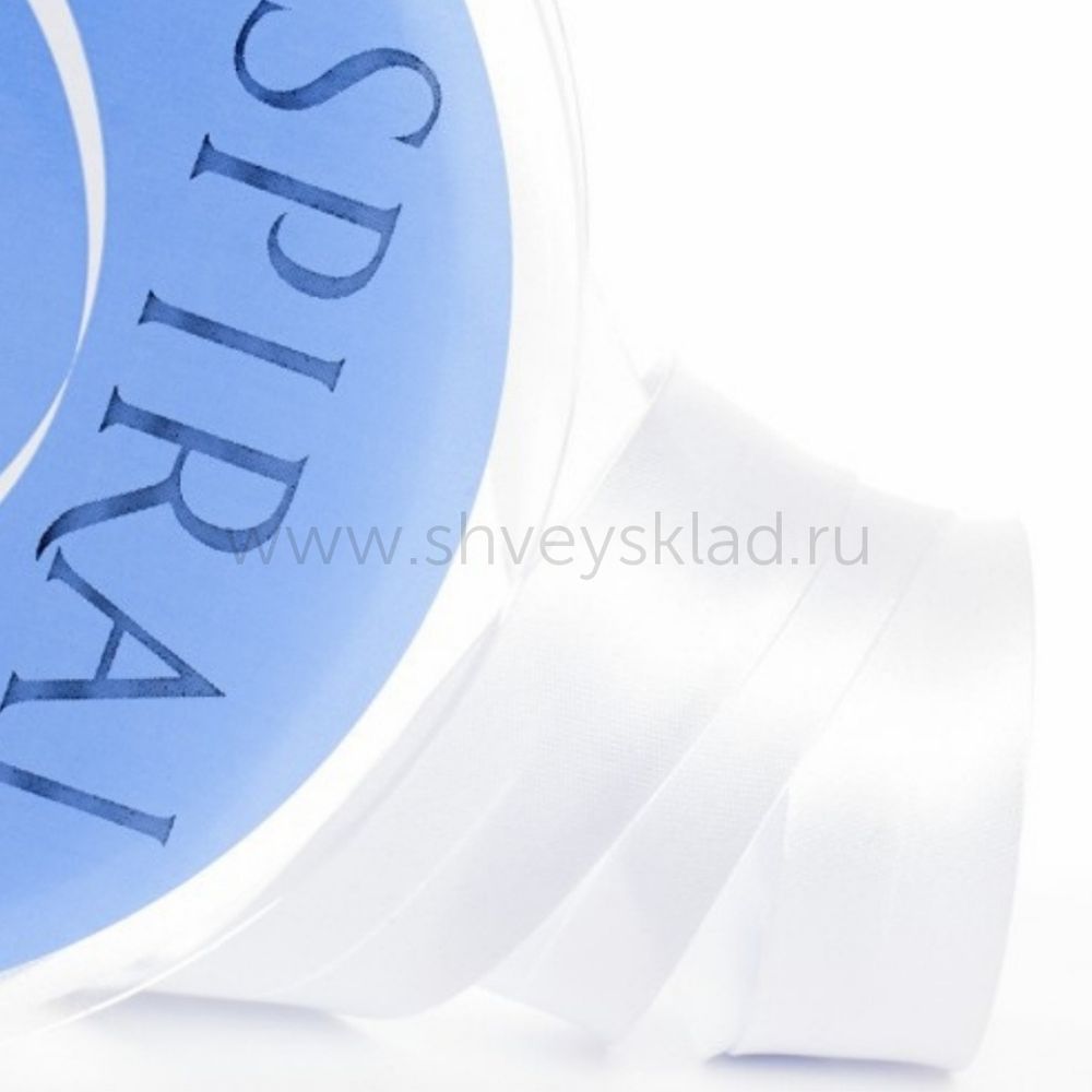 Бейка косая атласная 30 мм, 25 метров, 02 белый, Safisa (Spiral) /TOS/