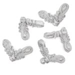 Сутажная застежка, 7 см (серебро), NO.1, 5 шт