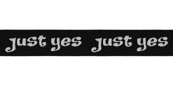Лента (тесьма) жаккардовая 20.0 мм / 10±0.5 метров, черный/just yes, Gamma TRJ-99