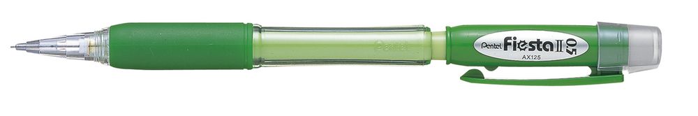 Карандаш автоматический Pentel Fiesta II, c резиновым грипом 0.5 мм, 12 шт, AX125-DE зеленый корпус
