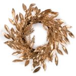 Венок с золотыми листьями 48 см, 1 шт, WDD-21, Blumentag WDD-21