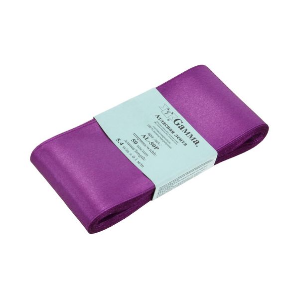 Лента атласная 1-сторонняя 50.0 мм / 5 шт по 5.4 метра, №046 лиловый, Gamma AL-50P