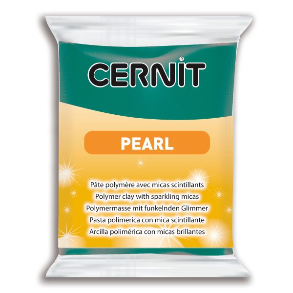 Полимерная глина запекаемая Cernit Pearl 56 гр, 600 зеленый