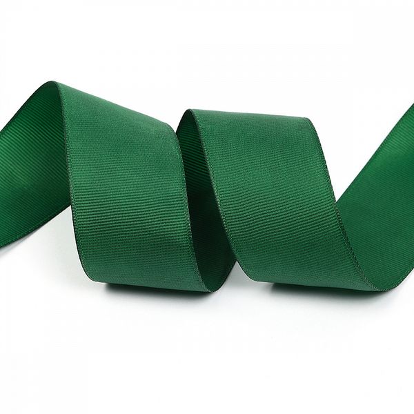 Лента репсовая (в рубчик) 38.0 мм, 587 т.зеленый, уп. 27,4м