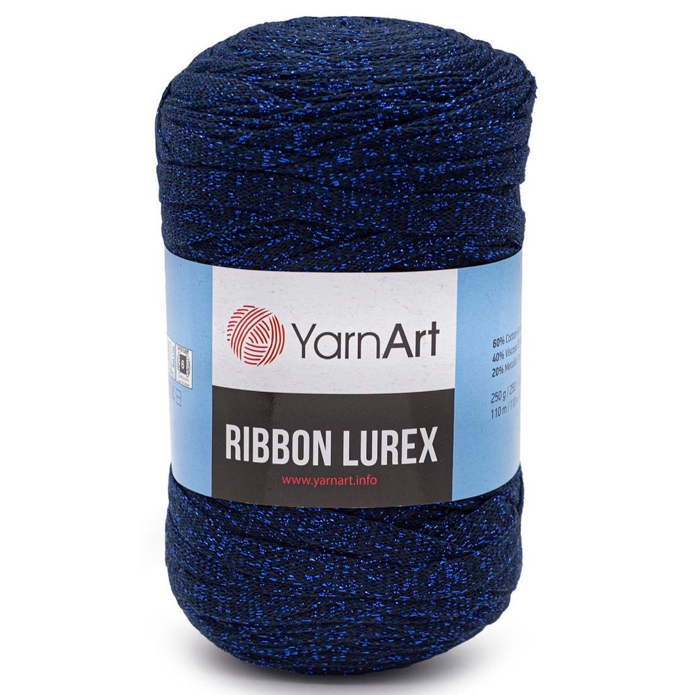Пряжа YarnArt (ЯрнАрт) Ribbon Lurex / уп.4 мот. по 250 г, 110м, 740 темно-синий