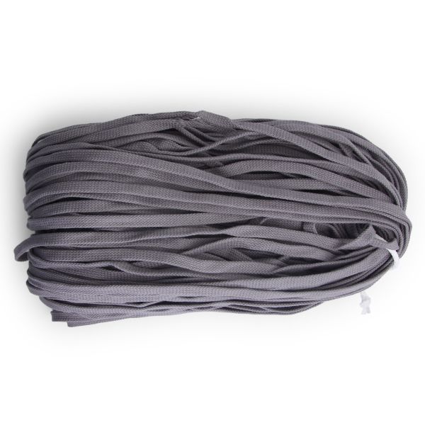 Шнур плоский плетеный х/б ⌀9.0 мм / 100 метров, 100% х/б, 012 серый