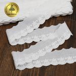 Кружево шитьё хлопок Kruzhevo 35 мм, TBY.0377, 01 белый, 13.71м