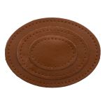 Набор заплаток пришивных из кожи, овал 4х5,5см, 6х8,2см, 8х10,9см, с перфорацией, 3 шт (02 светло-коричневый), 9404