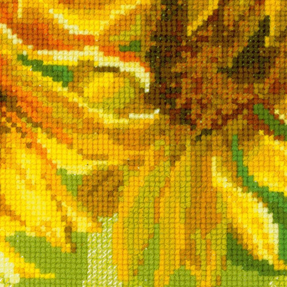 Набор для вышивания нитками Риолис, Подушка Подсолнухи 30х30 см