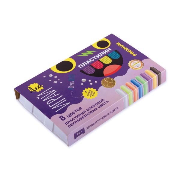 Пластилин восковой Перламутровые цвета 96 г, 8 цв, Лео LPMCR-0108