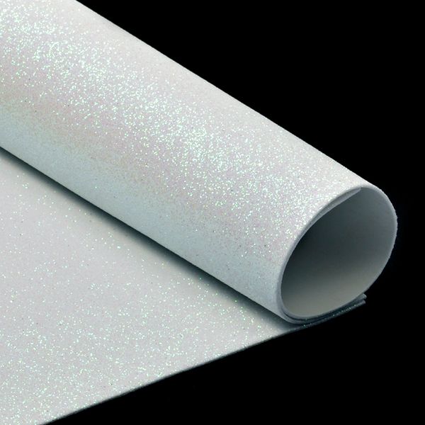 Фоамиран глиттерный 2 мм, GLIT.H020, цв. белый, 20х30 см 10 листов