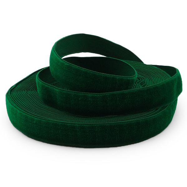 Лента бархатная (тесьма) 20.0 мм / 10±0.5 метров, рис. 8319, зеленый, С3513Г17