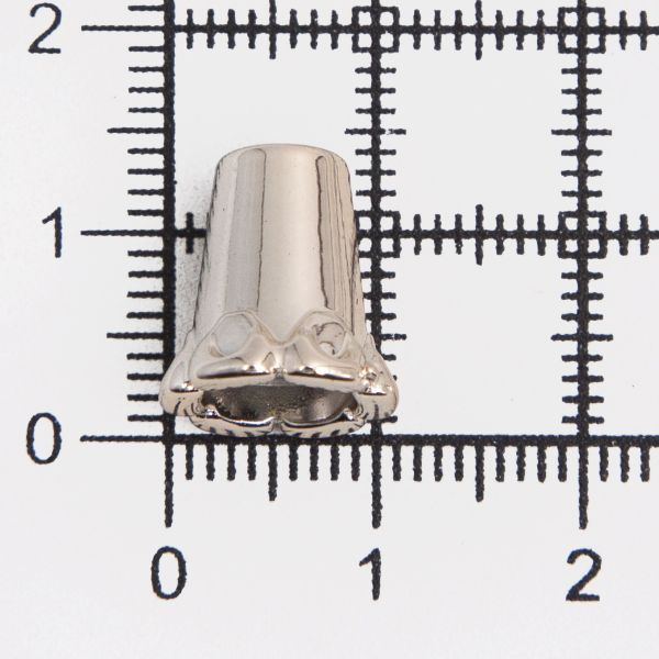 Наконечник для шнура металл колокол ⌀3,5/7 мм, 12,5х11,5 мм никель, 100 шт