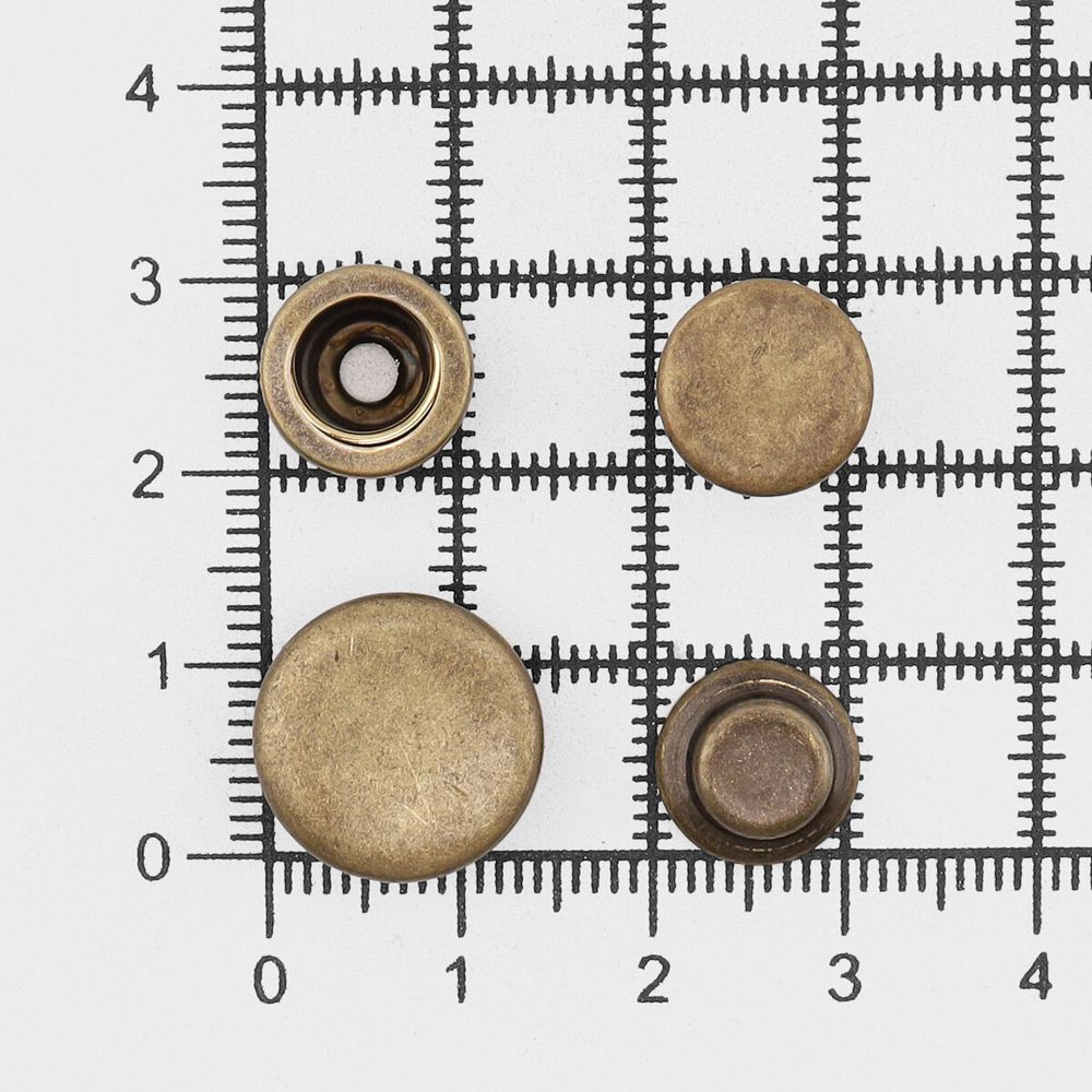 Кнопка Дельта (O-образная) ⌀15/12 мм, ≈720 шт, МЕТАЛЛ, антик, NEW STAR