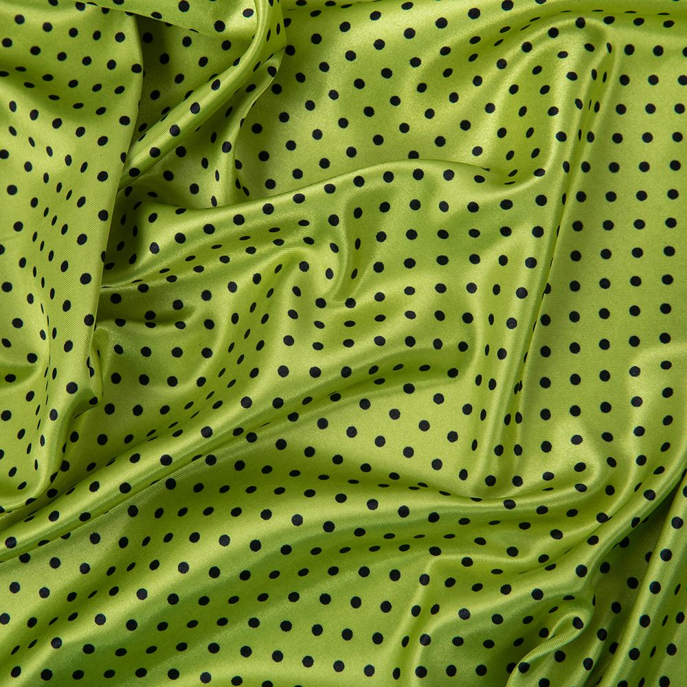 Ткань блузочная Poly satin 75 г/м², 200х145 см, 20 салатовый/ черный, Gamma PSS-002