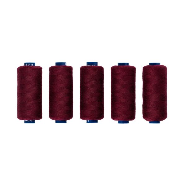 Нитки швейные бытовые Gamma 40/2, 365 м / 5 кат, №123 т.бордовый