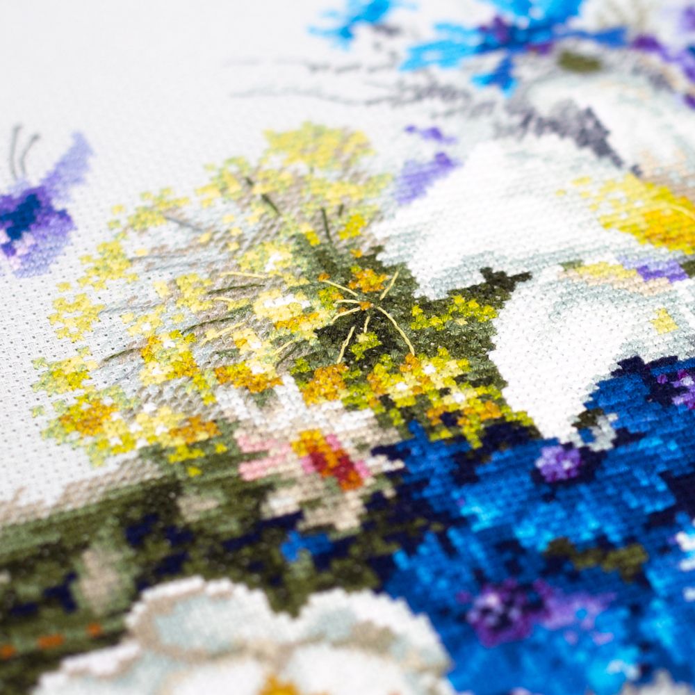 Набор для вышивания нитками Чудесная игла Premium 310-227, Нежный дуэт, 40х25 см