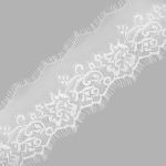 Кружево шантильи (реснички) на сетке 100 мм, белый, 3 метра, S090490