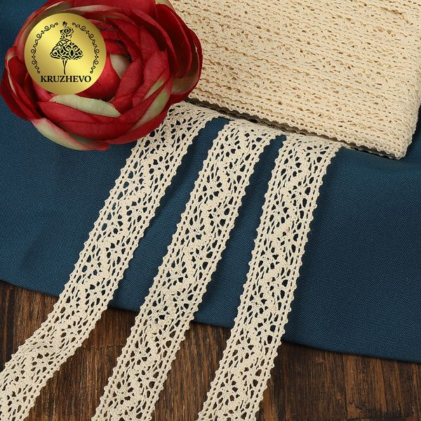 Кружево вязаное (тесьма) 20 мм / 10м, 5237 Тонкая нить цв.01 натуральный, Kruzhevo