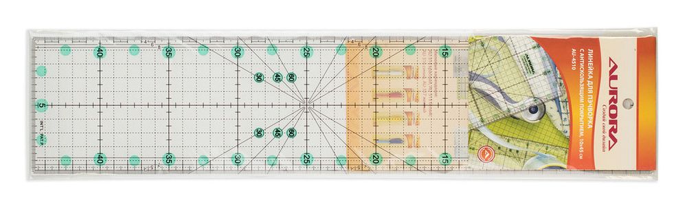 Линейка для пэчворка 45*10см, 1 шт, AU-4510