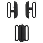 Застежки для купальника (бикини) металл 20.0 мм, черный матовый, МВ_2235, 6 шт