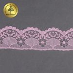 Кружево отделочное в стиле "трикотаж" 40 мм, диз. 278, цв.07 розовый, уп. 27,4 м