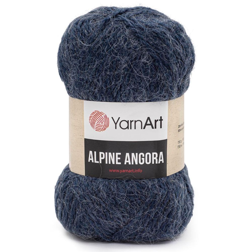 Пряжа YarnArt (ЯрнАрт) Alpine Angora / уп.3 мот. по 150 г, 150м, 338 темный джинс