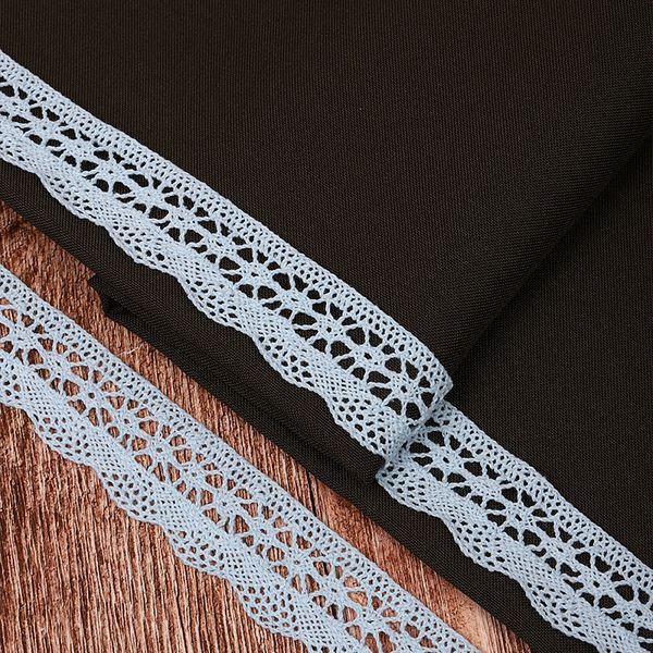 Кружево вязаное (тесьма) 27 мм / 10 метров, хлопок, TBY.1005, F183 голубой