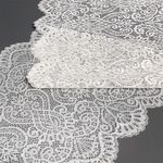 Кружево бельевое эластичное 240 мм / 25 м, 40992, цв.001 белый, Kruzhevo