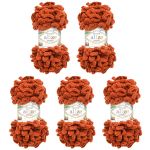 Пряжа Alize (Ализе) Puffy / уп.5 мот. по 100 г, 9м, 641 темно-рыжий