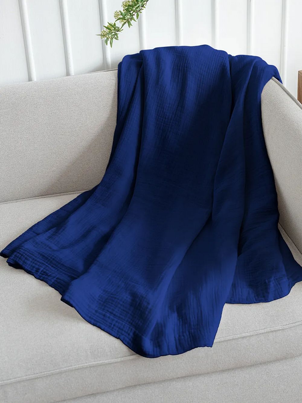 Муслин 125 г/м², 130 см / 2 метра, TBY.Mus.24723.27.2, цв.27 синий