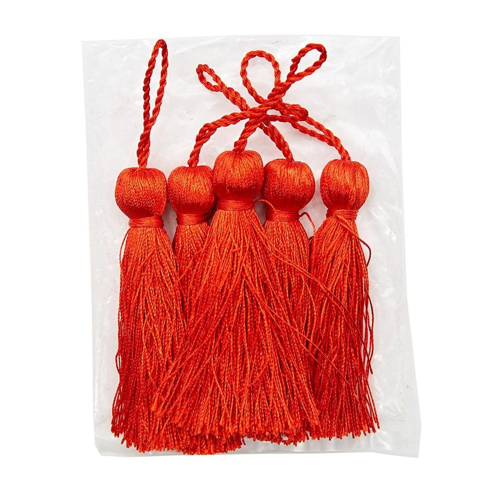 Кисти шторные 70.0 мм, вискоза, цв.270 красный, 5 шт