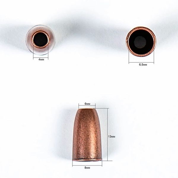 Наконечник для шнура металл колокол ⌀3,5/6,5 мм, 14х8 мм, мет. цв.медь, 20 шт