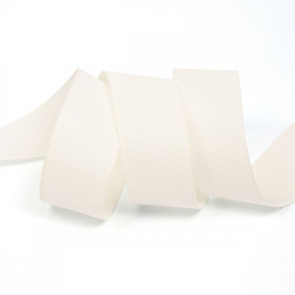 Лента репсовая (в рубчик) 25.0 мм, F102 молочный уп.27,4м