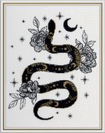 Набор для вышивания нитками Panna J-7477, Черное золото. Змея, 23х30 см