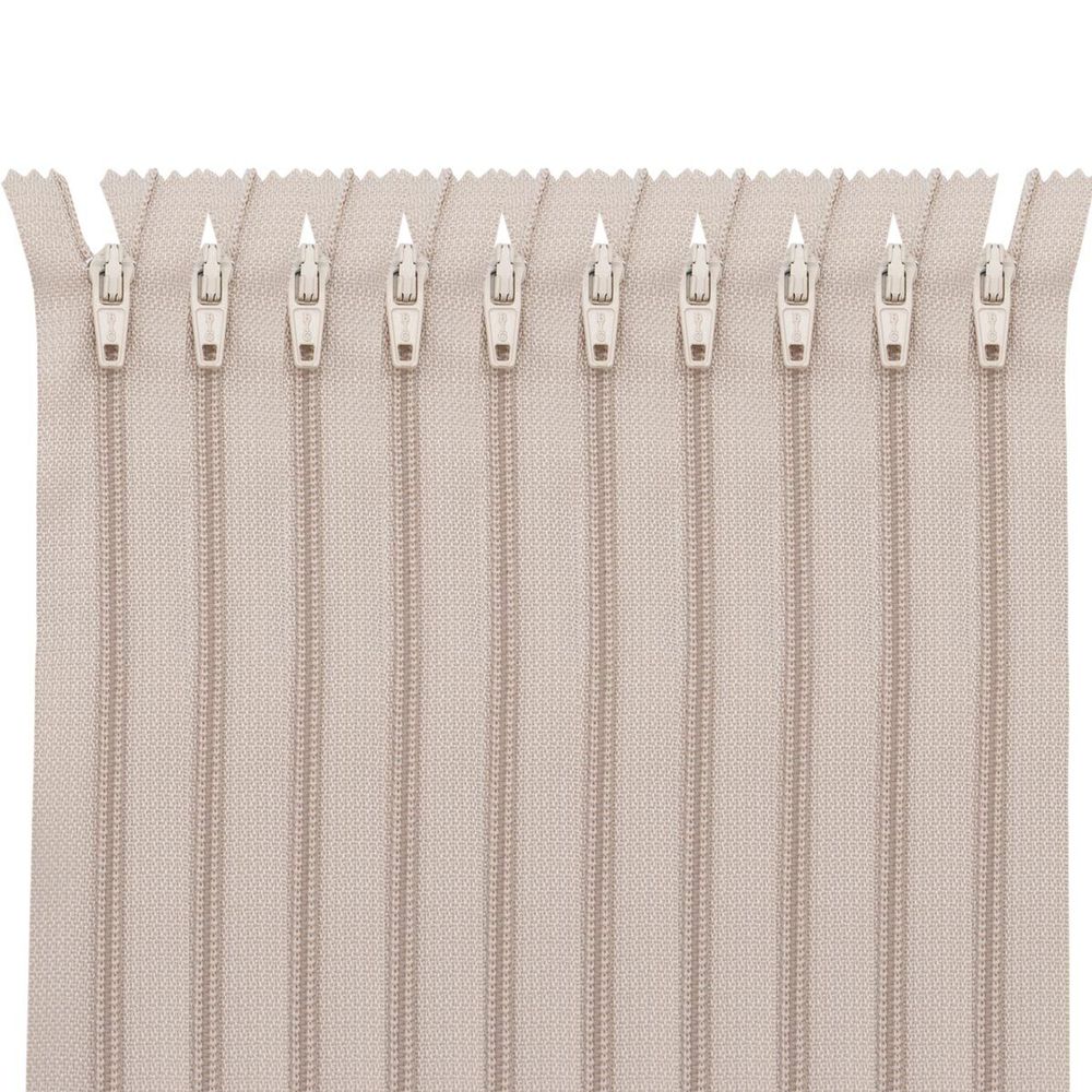 Молния спираль (витая) Т3 (3 мм) 1 зам., н/раз., 20 см, автомат, беж, 30096, 10 шт